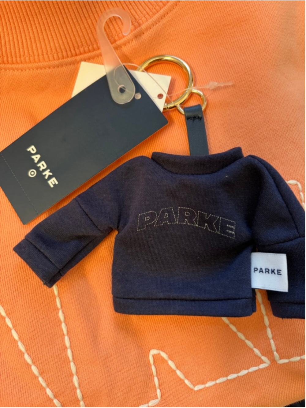 PARKE x Target Navy White Mini Sweatshirt Keychain One Size